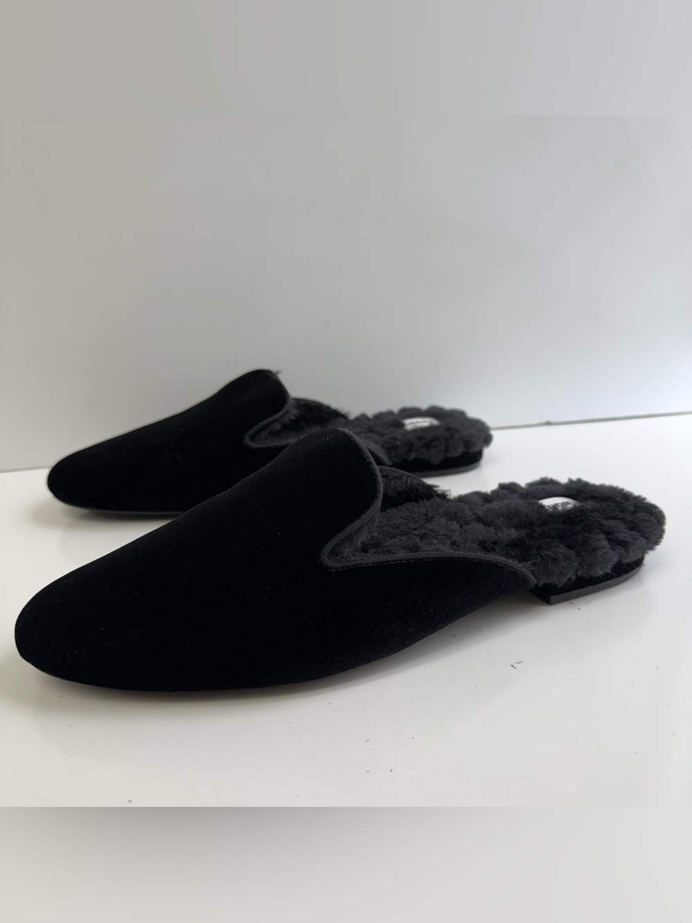 Birdies The Phoebe slide faux fur lined black comfort cozy